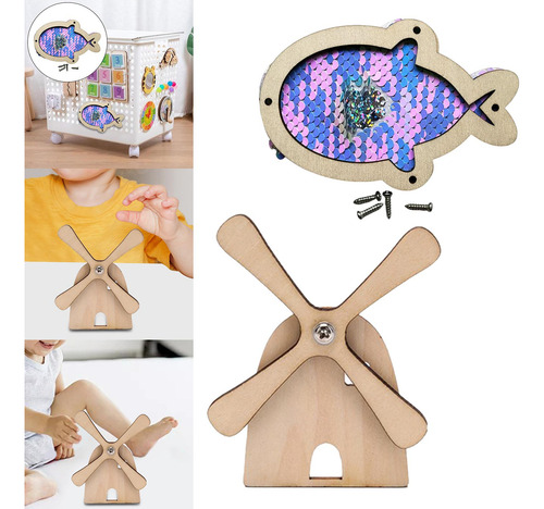 2 Piezas De Madera Para Niños, Tablero Ocupado, Accesorios