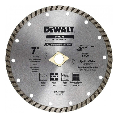 Disco Diamantado Dewalt 7  Turbo