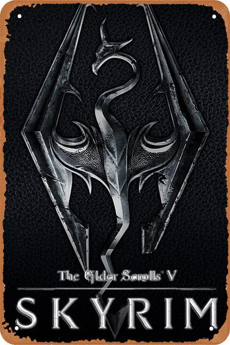 Póster Del Juego Clilsiatm The Elder Scrolls V Skyrim, Lata 