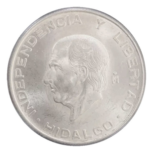 Moneda 5 Pesos Hidalgo Chico Plata 1956