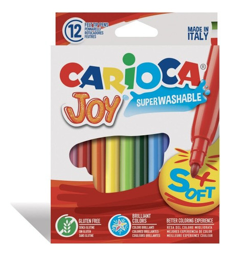 Marcadores Carioca Joy  - 12 Unidades - Superlavables