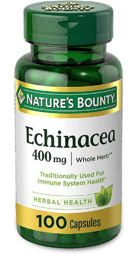 Equinácea 400 Mg Nature's Bounty 100 Capsulas