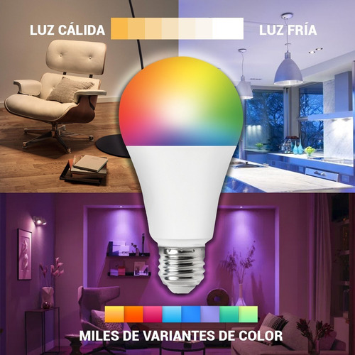 Foco Inteligente Led Wifi 9w Smart Home By Techzone 3 Pack Color de la luz Multicolor