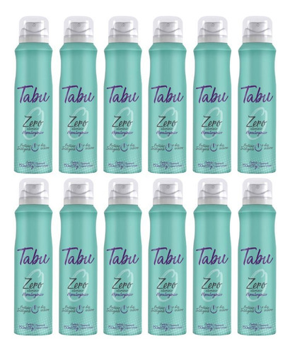 Desodorante Aero Tabu Antitr Zero Aluminio 150ml- Kit 12un