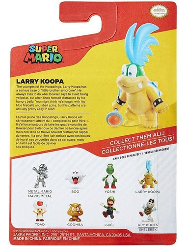 Super Mario Figura De Accion 2.5 Pulgadas Larry Koopa Colecc
