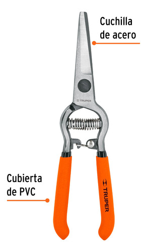 Tijera Para Podar Cuchilla Curva Una Mano Jardin Flores 6´