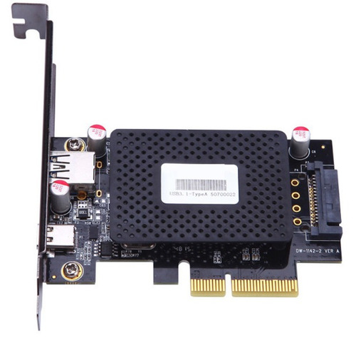 Imagen 4 de 7 de Tarjeta Pci-e Express X1 1 Puerto Usb-c + Usb 3.0 Low Profil