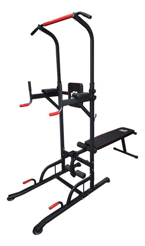 Estación Barras Inmersión Tabla Abdominales Pull Ups Fitness Estructura Gris oscuro Tapizado Gris oscuro
