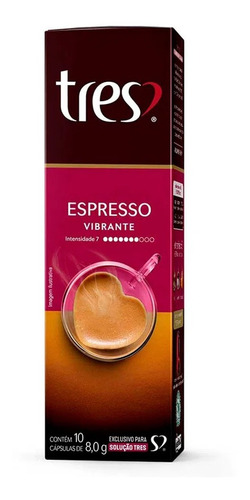 Café Espresso Vibrante Em Cápsula Tres 10 Unidades