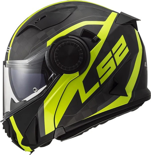 Casco Para Moto  Vortex Carbono Amarillo