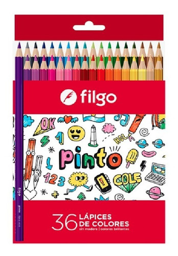 Lapiz Lapices Filgo Pinto Caja X 36 Colores Largos