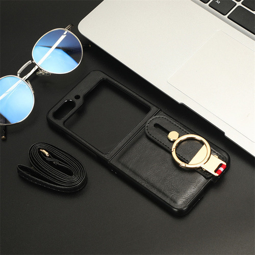 Funda Para Samsung Galaxy Z Flip 5 4 3 Pulsera Piel Pegada