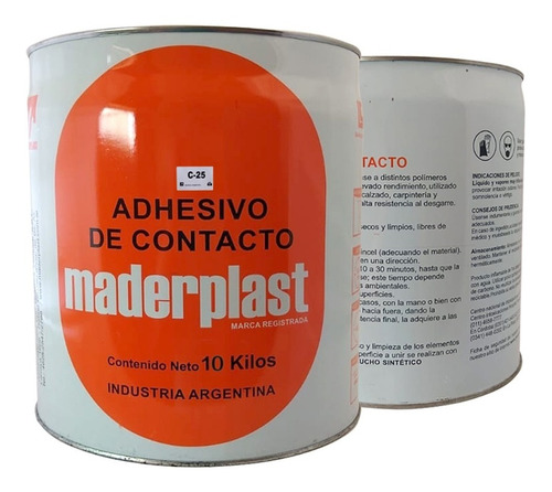 Adhesivo Contacto C-25 Maderplast 10kg P/calzado/carpinteria