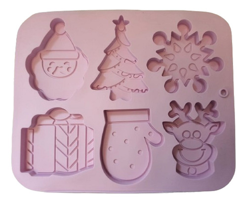 Molde De Silicon Copo De Nieve Arbol Santa Reno Regalo Guant