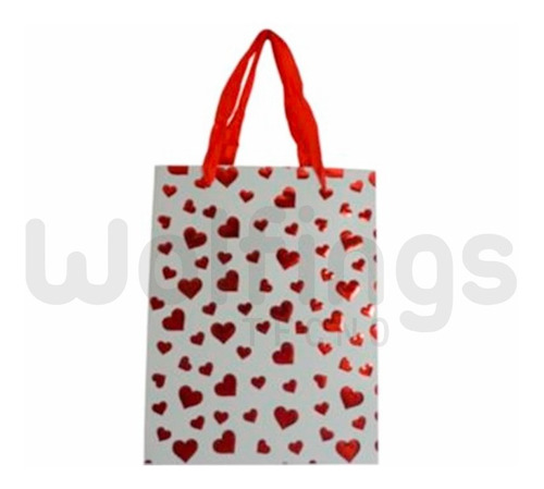 Bolsa De Carton Para Regalos Bolsita Corazones San Valentin