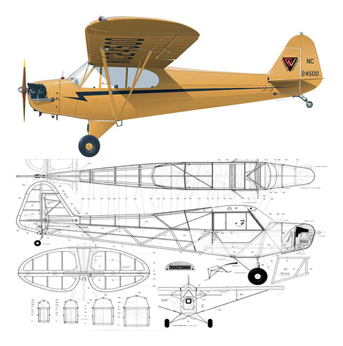 Plano Rc Piper Cub J-3/l-4 Envergadura 1800mm (envio X Mail)