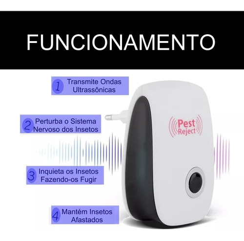 Repelente Eletrônico Ultrassônico Espanta Ratos E Insetos