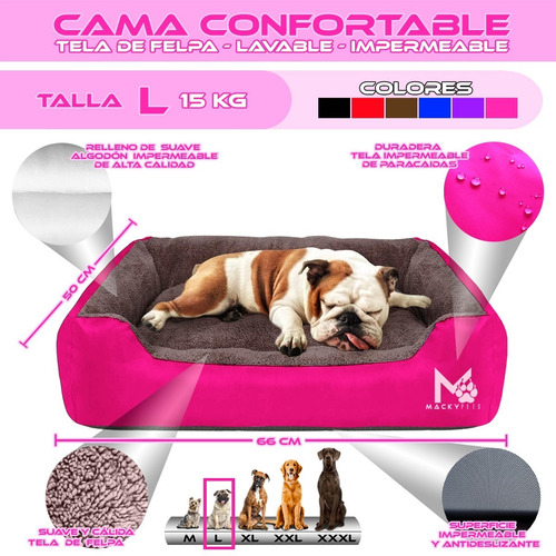 Imagen 7 de 10 de Super Combo / Cama Para Perros L + Pechera M + Paseador