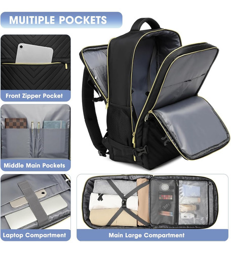 Mochila Para Computadora Portatil Luocip Color Negro