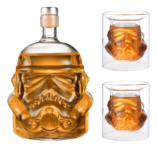 Konpwine Decantador De Whisky Transparente, Botella Creativa