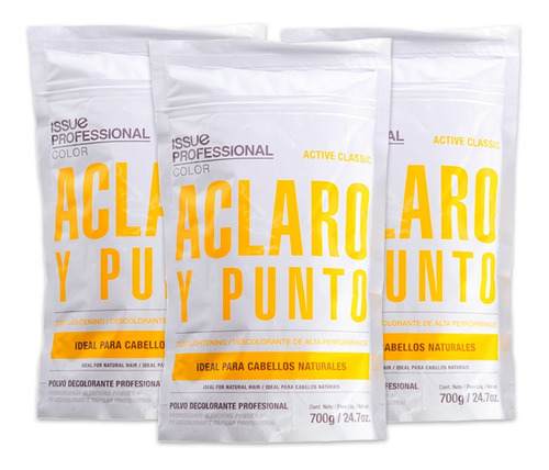 Kit X3 Issue Aclaro Polvo Decolorante Pelo Natural 700gr