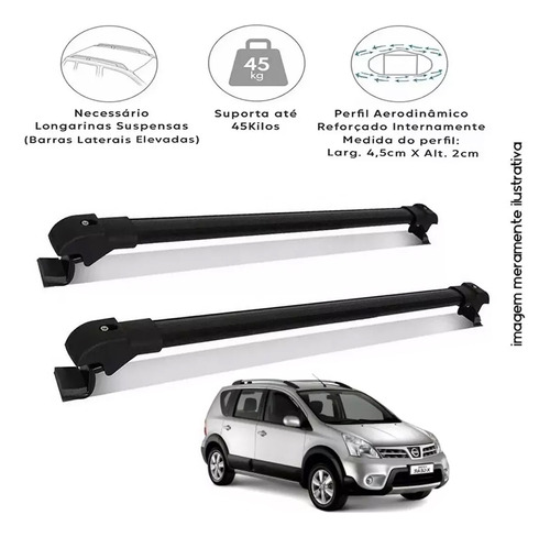 Travessa Rack De Teto Nissan Livina X-gear 2015 Preta 