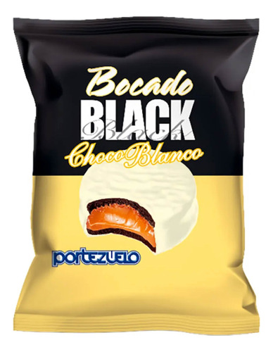 Bocado Alfajor Black Portezuelo Blanco Con Dulce De Leche