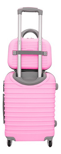 Set De Maleta De Viaje 10kg Con Neceser Minidi 8003-nch Rosa Claro