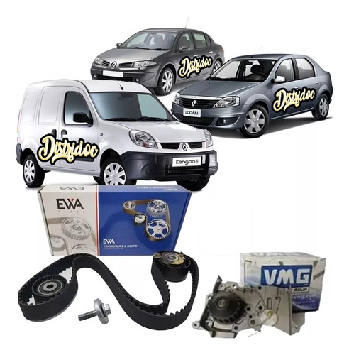 Kit Distribución Logan Megane Kangoo K4m 1.6 16v Con Bomba 