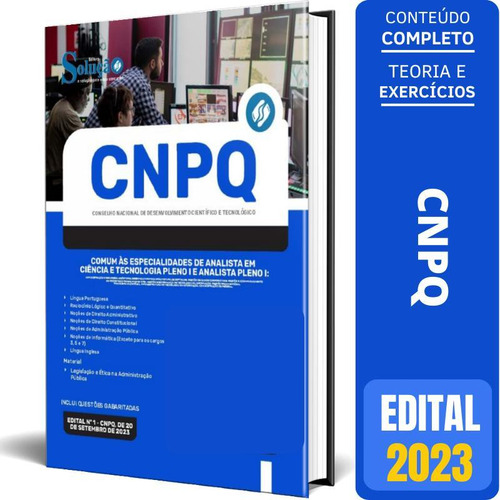 Apostila Cnpq 2023 Analista Em Ciência E Tecnologia Pleno I