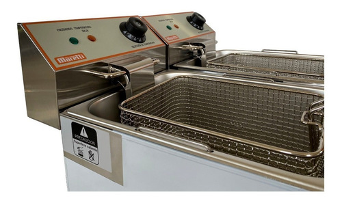 Freidora Eléctrica Doble Moretti 16 Lts Fryer 8+8 Acero Inox