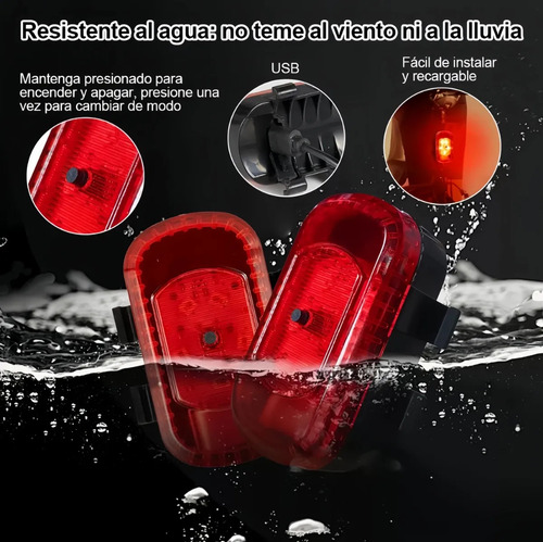 Luz Para Bicicleta 8000 Lúmenes Impermeable 8 Led Recargable