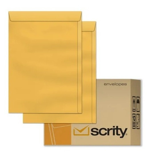 Envelope A4 Saco Kraft Ouro 22 X 32 Cm Scrity 250 Unidades