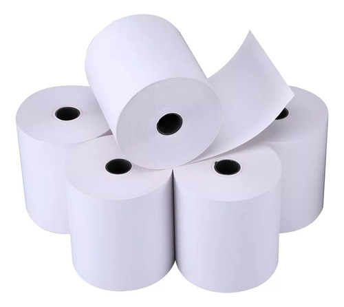 X5 Rollos Papel Térmico De 57mmx50 Boleta Color Blanco 50mts