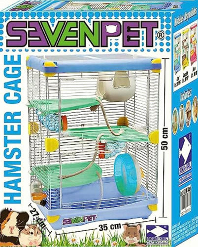 Sevenpet Jaula Casa Hamster Raton Bebedero Rueda 50x35x27cm