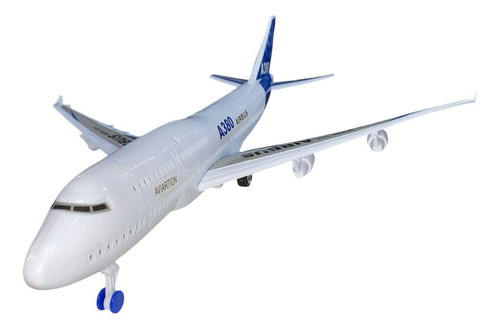 Super Avion Con Luz Y Sonido Para Armar Airplane Blanco 40cm Blanco