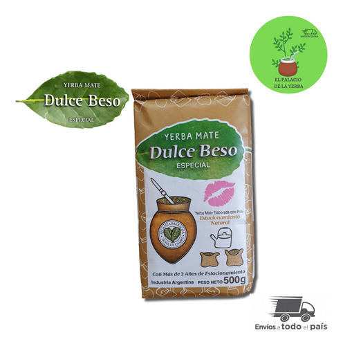 Yerba Mate Dulce Beso 500g X 7unidades