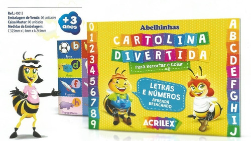 Cartolina Divertida Letras E Números P/ Recortar E Colar