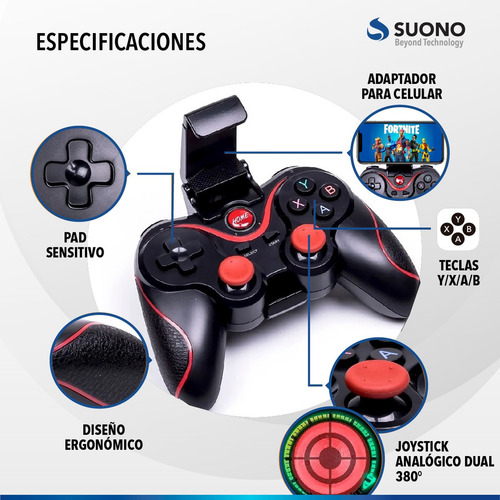 Joystick inalámbrico Suono X3 negro