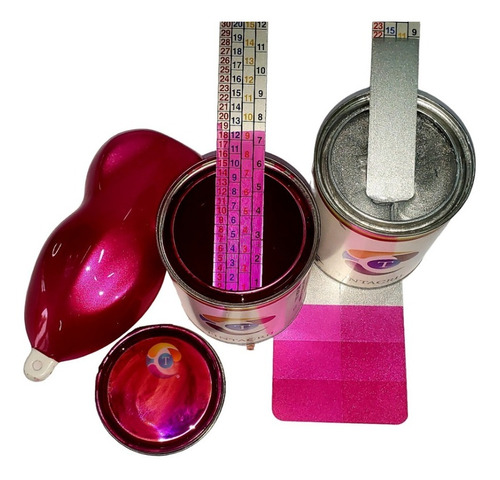 Kit Pintura Candy Bicapa Rosa 1/2 Lt + Aluminio Bic. 1/2 Lt