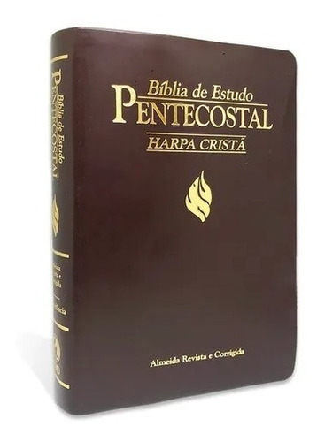 Bíblia De Estudo Pentecostal Média Com Harpa Cristã Marrom