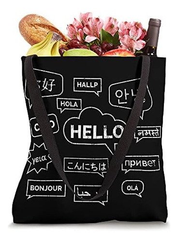 Hola En Muchos Idiomas Intérprete Políglota Gráfico Divertid