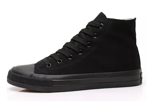 Zapatillas De Lona Con Caña Hombre Color Negro Completo