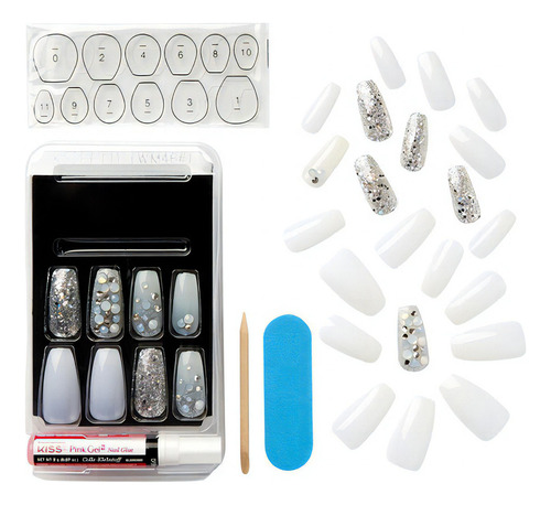 Uñas Postizas Kiss Masterpiece 30 Piezas Con Decoración Color No.1 No. 1