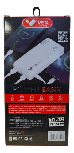 Power Bank Vex 20000mah Qualcom Qc 3.0 Pd 25w