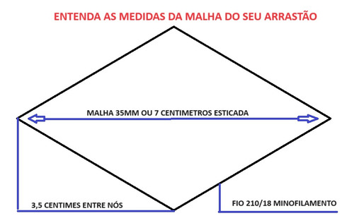 Rede Arrastão Peixe Grande Pacu M 7 Fio 18 3 Alt E 30 Mts