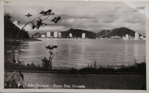 Antigua Foto Postal Brasil Praia Sao Vicente 1952(ff379