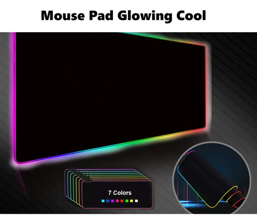 Mouse Pad Gamer Luz Rgb Antideslizante Glowing Cool