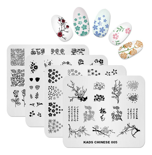 Kads Nail Art Stamp Plate Flower Series Nail Stamping Plate