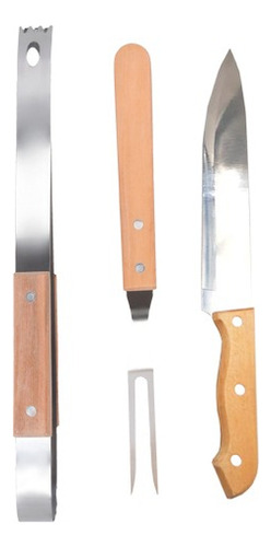Set De Bbq Incluye 1 Pinza 1 Cuchillo 1 Tenedor Trinchante